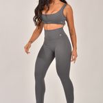 Conjunto Legging Fitness Cintura Alta Cinza Flex