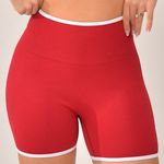 Short Fitness Cintura Alta Vermelho Clean