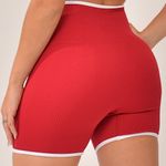 Short Fitness Cintura Alta Vermelho Clean
