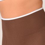 Short Fitness Cintura Alta Marrom Clean