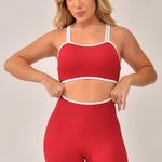 Conjunto Short Fitness Cintura Vermelho Clean