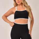 Conjunto Short Fitness Cintura Alta Preto Clean