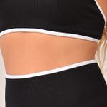Conjunto Short Fitness Cintura Alta Preto Clean
