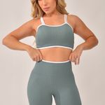 Conjunto Short Fitness Cintura Alta Verde Clean