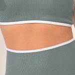 Conjunto Short Fitness Cintura Alta Verde Clean