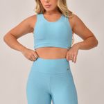 Conjunto Bermuda Fitness Azul Safari