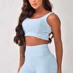 Conjunto Short Fitness Cintura Alta Azul DC