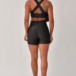 Conjunto Short Fitness Cintura Alta Preto Prada