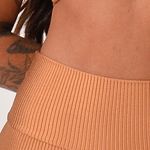 Conjunto Short Fitness Cintura Alta Caramelo Prada