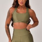 Conjunto Short Fitness Cintura Alta Verde Prada