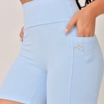 Bermuda Com Bolso Básica Azul JuPxt