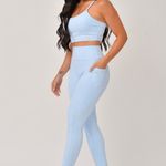 Conjunto Legging Com Bolso e Top Alcinha Azul JuPxt
