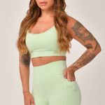 Conjunto Bermuda Com Bolso e Top Alcinha Verde JuPxt