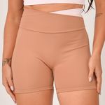 Bermuda Cós Transpassado Marrom e Rosa Duo JuPxt