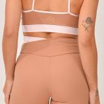 Bermuda Cós Transpassado Marrom e Rosa Duo JuPxt