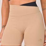 Bermuda Cós Transpassado Marrom e Preto Duo JuPxt