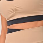 Legging Cós Transpassado Marrom e Preto Duo JuPxt