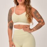 Conjunto Bermuda Verde e Off White Duo JuPxt