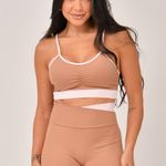 Conjunto Bermuda Marrom e Rosa Duo JuPxt
