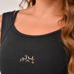 Camiseta Regata Canelada Preta JuPxt