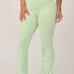 Calça Flare Cintura Alta Verde e Rosa JuPxt
