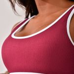 Top Fitness Com Bojo Vinho Flora