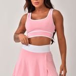 Conjunto Fitness Short Saia Rosa Flora