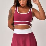 Conjunto Fitness Short Saia Vinho Flora
