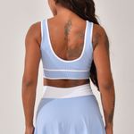 Conjunto Fitness Short Saia Azul Flora