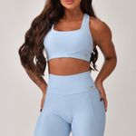 Conjunto Bermuda Fitness Com Bolso Azul Pure