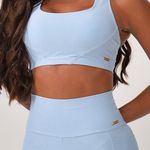 Conjunto Bermuda Fitness Com Bolso Azul Pure