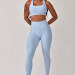 Conjunto Legging Fitness Com Bolso Azul Pure