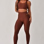 Conjunto Legging Fitness Com Bolso Marrom Pure