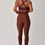 Conjunto Legging Fitness Com Bolso Marrom Pure