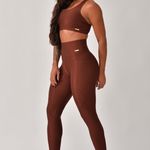 Conjunto Legging Fitness Com Bolso Marrom Pure