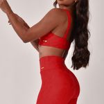 Conjunto Bermuda Fitness Vermelho Aurora