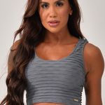 Top Fitness Com Bojo Cinza Jacar Tulipa
