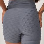 Short Fitness Cintura Alta Cinza Jacar Tulipa