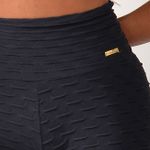 Short Fitness Cintura Alta Preta Jacar Tulipa
