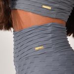 Legging Fitness Cintura Alta Cinza Jacar Tulipa