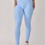 Legging Fitness Cintura Alta Azul Bebê Jacar Tulipa