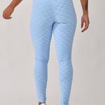 Legging Fitness Cintura Alta Azul Bebê Jacar Tulipa