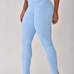 Legging Fitness Cintura Alta Azul Bebê Jacar Tulipa