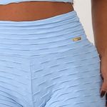 Legging Fitness Cintura Alta Azul Bebê Jacar Tulipa