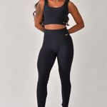 Conjunto Legging Fitness Cintura Alta Preto Jacar Tulipa