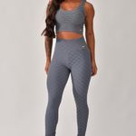 Conjunto Legging Fitness Cintura Alta Cinza Jacar Tulipa