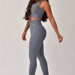 Conjunto Legging Fitness Cintura Alta Cinza Jacar Tulipa