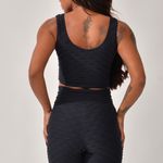Conjunto Short Fitness Cintura Alta Preto Jacar Tulipa