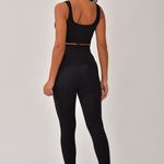 Conjunto Legging Canelada Cós Alto Preta Bela