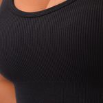 Conjunto Legging Canelada Cós Alto Preta Bela